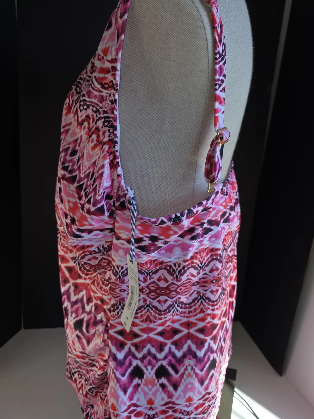 Sonnet Shores Floral Groove V-Neck Pink Geometric Swim Tank Top Tankini 24W